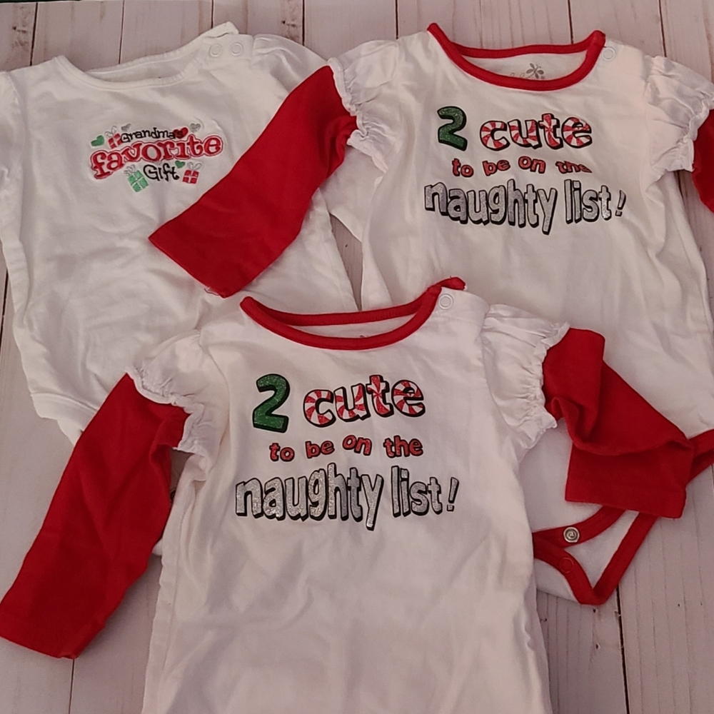 Girls 3-6 month Christmas onesies